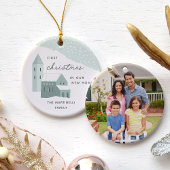 Snowy Village | Eerste Kerstmis in ons nieuwe huis Keramisch Ornament