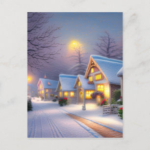 Snowy Village Graphic Briefkaart