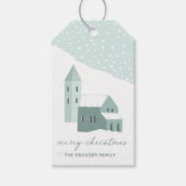 Snowy Village Holiday Cadeaulabel (Voorkant)