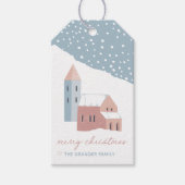 Snowy Village Holiday Cadeaulabel (Voorkant)