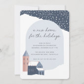 Snowy Village Holiday Housewarming Party Kaart (Voorkant)