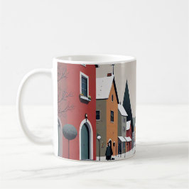 Snowy village, ingericht voor de kerst - Koffie Mo Koffiemok