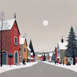 Snowy village, ingericht voor kerst-toilettas toilettasje