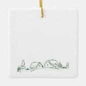Snowy Village Keramisch Kerstversiering Ornament (Voorkant)