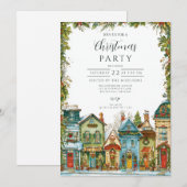 Snowy Village Kerst Kaart (Voorkant / Achterkant)