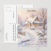 Snowy Village Kerstfeest Briefkaart (Voorkant / Achterkant)
