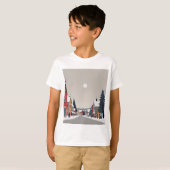 Snowy village, met kerst - Kind Tshirt (Voorkant volledig)