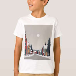 Snowy village, met kerst - Kind Tshirt