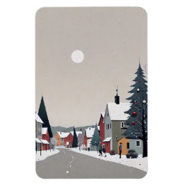Snowy village, met kerst - Magnet Magneet
