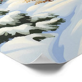 Snowy Village Path met charmante huisjes Poster (Hoek)