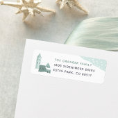 Snowy Village Return Address Label