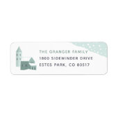 Snowy Village Return Address Label (Voorkant)