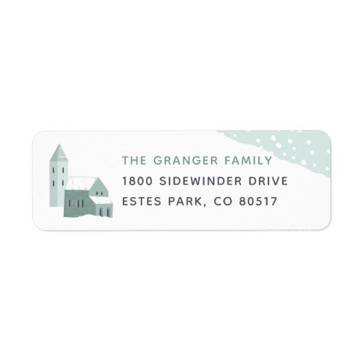 Snowy Village Return Address Label (Voorkant)