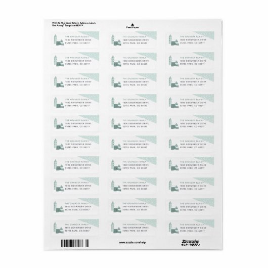 Snowy Village Return Address Label (Full Sheet)