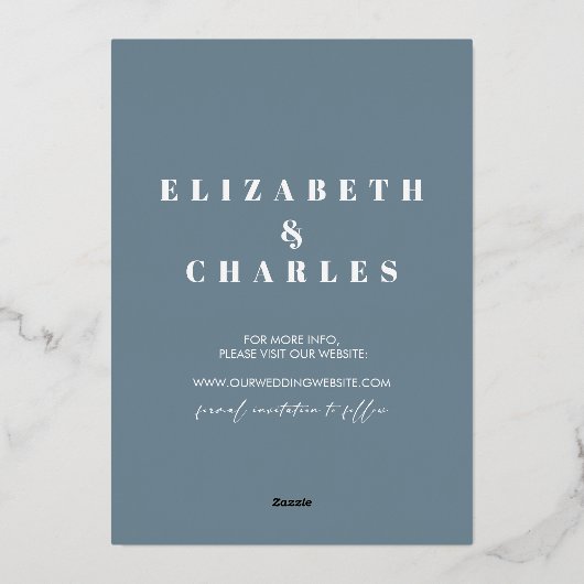 Snowy Village Town Whimsical Bruiloft Save The Dat Folie Uitnodiging (Achterkant)