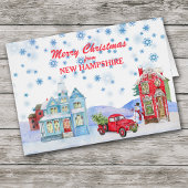 Snowy Village uit New Hampshire met kerstkaart