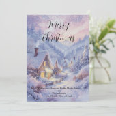 Snowy Village vakantie kerst Kaart (Staand voorkant)