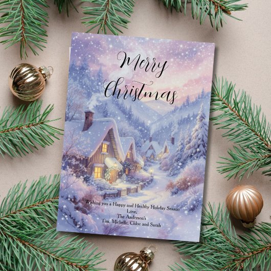 Snowy Village vakantie kerst Kaart
