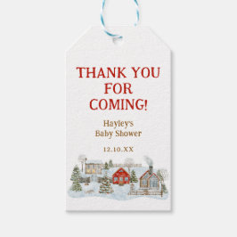 Snowy Village Winter Baby Shower Thank You Cadeaulabel