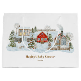 Snowy Village Winter Holiday Favors Groot Cadeauzakje