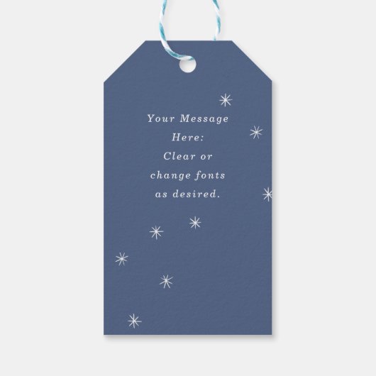 Snowy Village Winter Scene - kerstfoto Cadeaulabel (Achterkant)