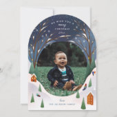 Snowy Village Winter Scene Kerstkaart Kaart (Voorkant)