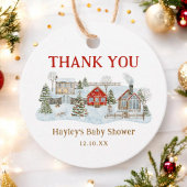 Snowy Village Wintervakantie Dank u Bedankjes Labels