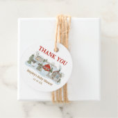 Snowy Village Wintervakantie Dank u Bedankjes Labels (In situ)