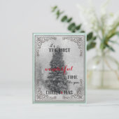 Snowy Vintage Kerstmis Briefkaart (Staand voorkant)