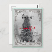 Snowy Vintage Kerstmis Briefkaart (Voorkant / Achterkant)