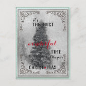 Snowy Vintage Kerstmis Briefkaart (Voorkant)