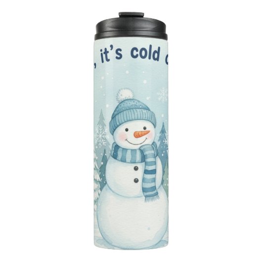 Snowy Watercolor Serenity Thermosbeker (Voorkant)