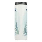 Snowy Watercolor Serenity Thermosbeker (Achterkant)