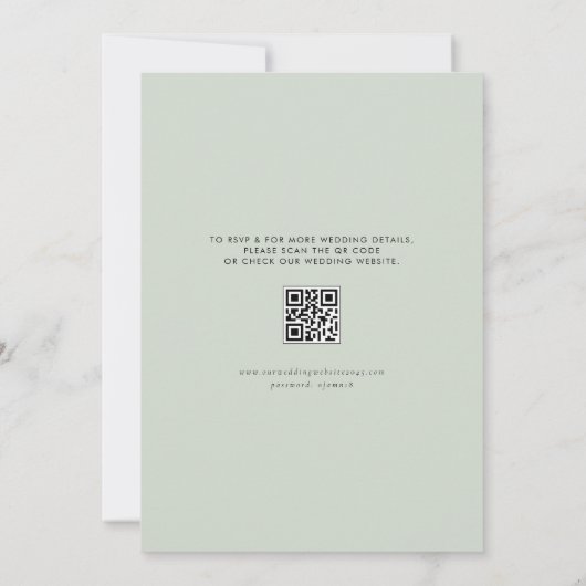 Snowy Waterverf Evergreen Winter Wedding QR Code Kaart (Achterkant)