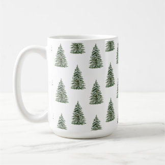 Snowy Waterverf kerstboompatroon Koffiemok