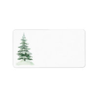 Snowy Waterverf Pine Boom Blank DIY Print Address
