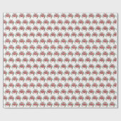 Snowy Waterverf Red Cottage Pattern Christmas Cadeaupapier (Vlak)