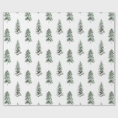 Snowy Waterverf Winter Woodland Trees Cadeaupapier (Vlak)