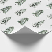 Snowy Waterverf Winter Woodland Trees Cadeaupapier (Hoek)