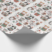 Snowy Whiskers: Witte Vakantie Verpakkingsdocument Cadeaupapier (Hoek)