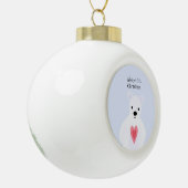 Snowy White Beer Keramische Bal Ornament (Links)