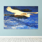 Snowy white egret "estuary" canvas afdruk (Insitu (Houten vloer))
