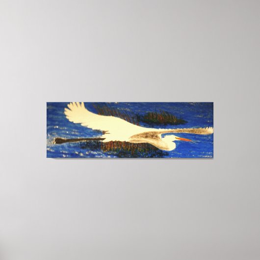 Snowy white egret "estuary" canvas afdruk (Voorkant)