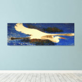 Snowy white egret "estuary" canvas afdruk (Insitu (Houten vloer))