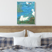 Snowy white egret "estuary" canvas afdruk (Insitu (Slaapkamer))