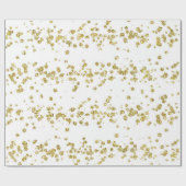 Snowy White Kerstmis Gold Glitter Glam Holiday Cadeaupapier (Vlak)