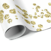 Snowy White Kerstmis Gold Glitter Glam Holiday Cadeaupapier (Rol Hoek)