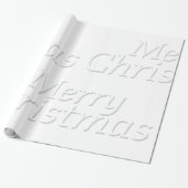 Snowy White Merry kerstwrapping paper Cadeaupapier (Uitgerold)