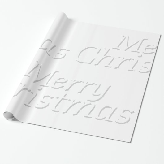 Snowy White Merry kerstwrapping paper Cadeaupapier (Uitgerold)
