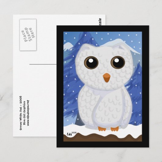 Snowy White Owl Briefkaart (Voorkant / Achterkant)